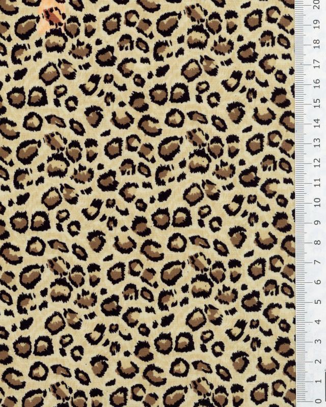  Leopard cotton poplin Sand - Tissushop